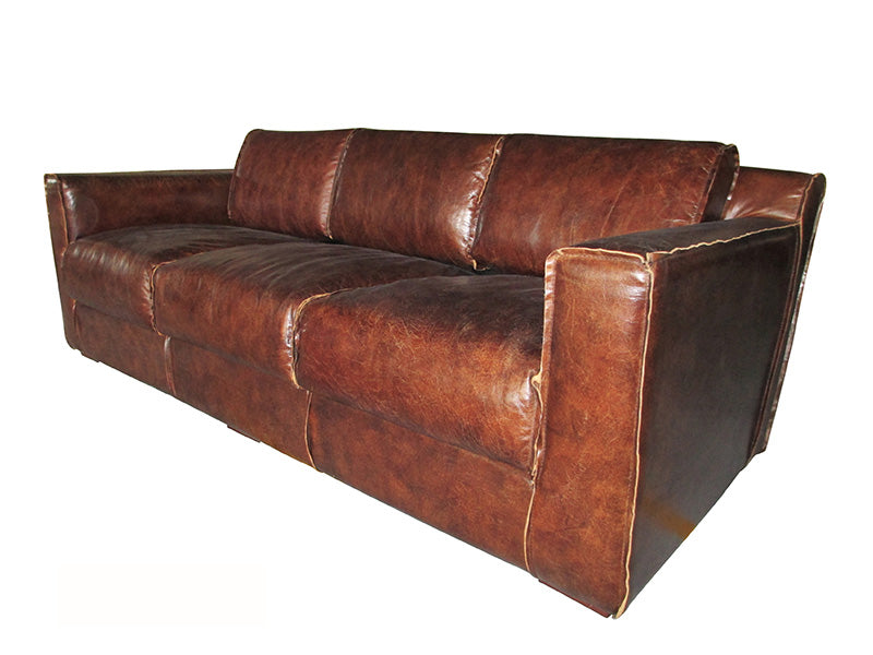 antique leather sofa;genuine leather sofa;contemporary leather sofa;Antique Genuine Leather Contemporary Leather Sofa - Image 2