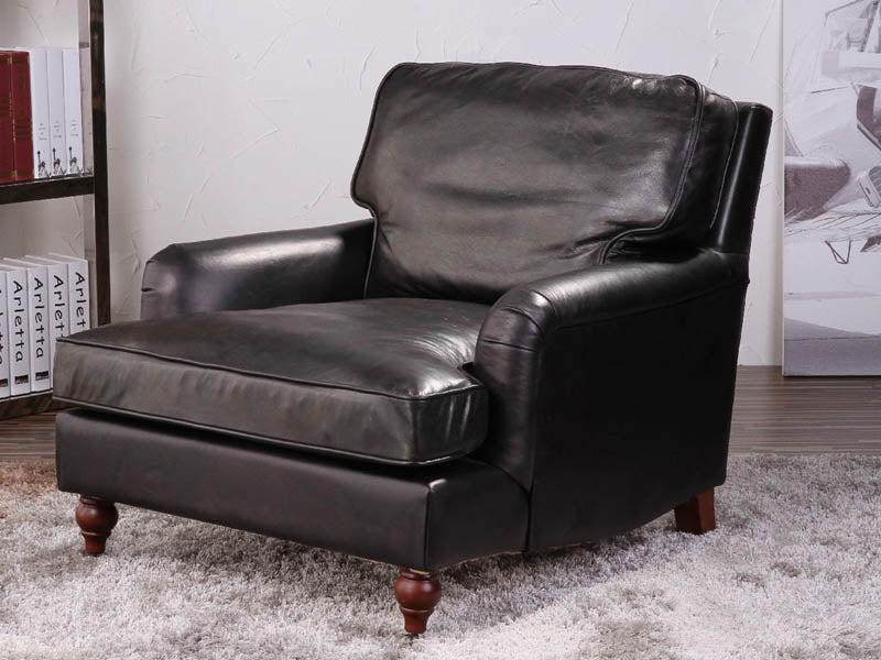 Vintage Leather Chaise Sofa - Image 2