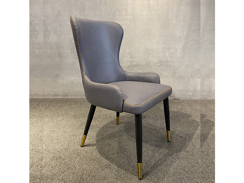 Luxury Accent Chair Pu Leather Tufted Dining Chair Black Metal Leg Kitchen Dining Sets - Image 2