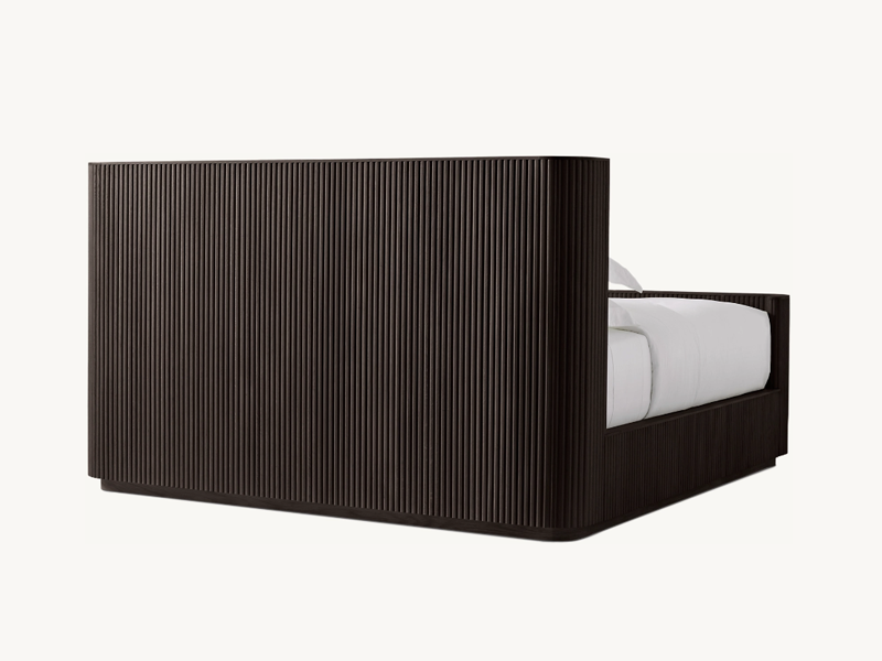 Wholesale Bedroom European White Oak Bed Faddish Striated With Footboard - Image 4