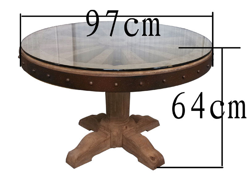 Oak Wood Round Dining Table - Image 2