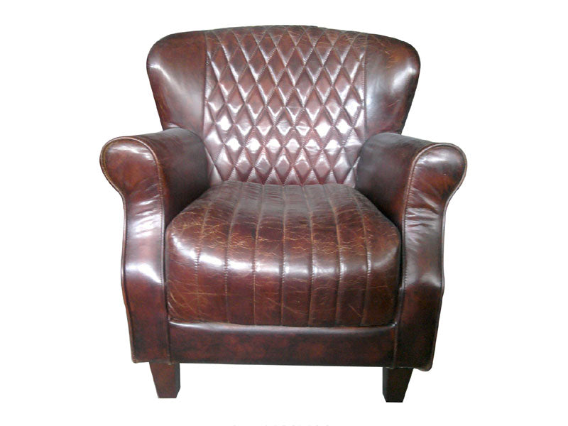 Vintage Tobacco Leather Aviator Chair - Image 2
