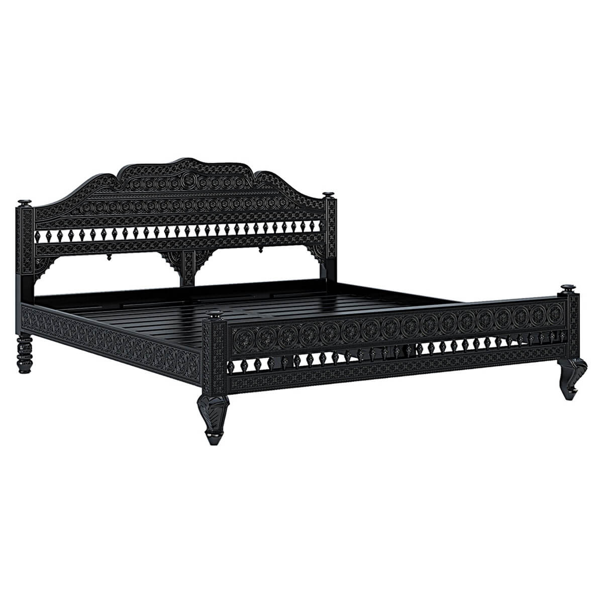 Trenton Solid Teak Wood Platform Bed - Image 2