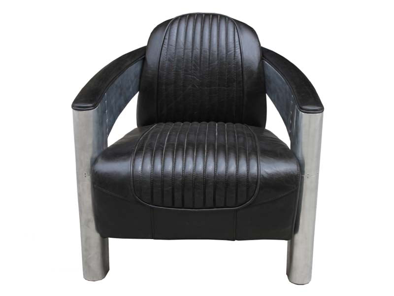 Aluminium and Antique Leather Tomcat Armchair - Image 2
