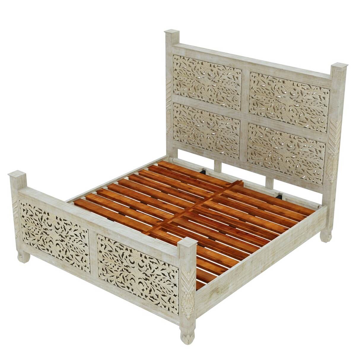Callahan Solid Wood Hand Carved Platform Bed - Image 5