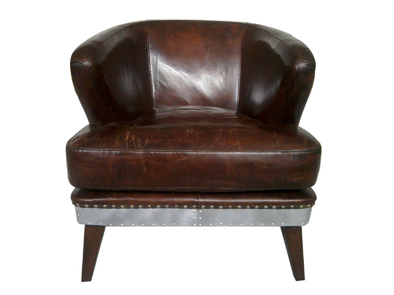Antique Leather Aviator Spitfire Chair - Image 2