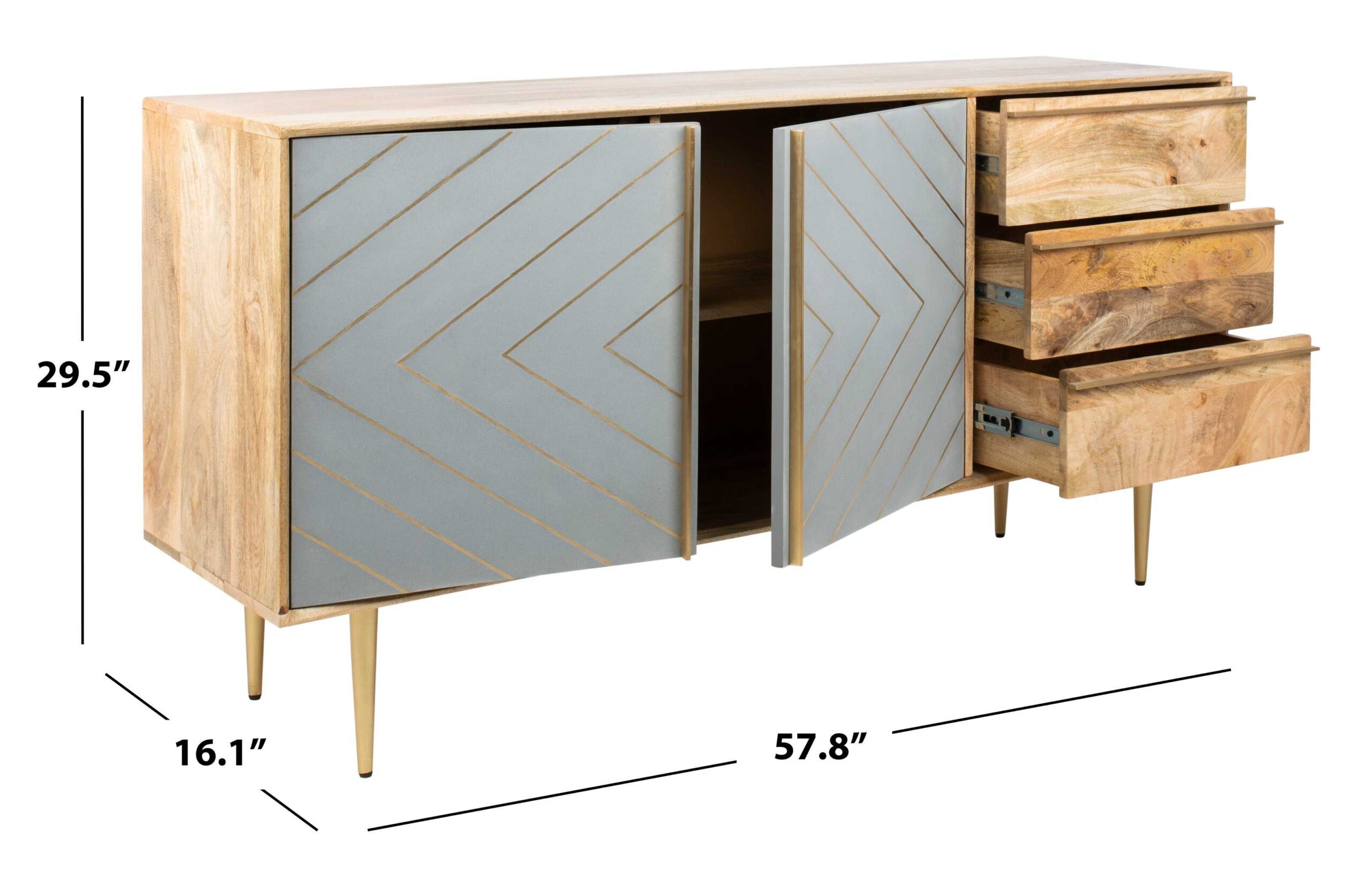 Knox Solid Mango Wood Sideboard - Image 4