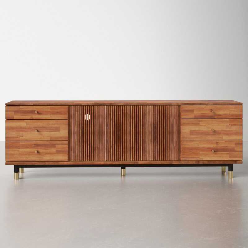 Caiden Acacia Solid Wood TV Stand - Image 2