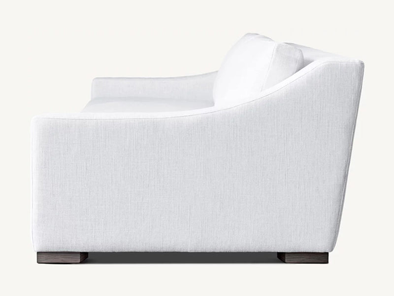 Modern White Linen Fabric and Feather Sofa with 2 Seats - Image 4