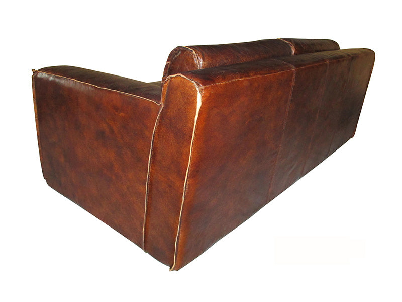 antique leather sofa;leather furniture;leather couch;Antique Leather Furniture American Leather Couch Sofa - Image 3