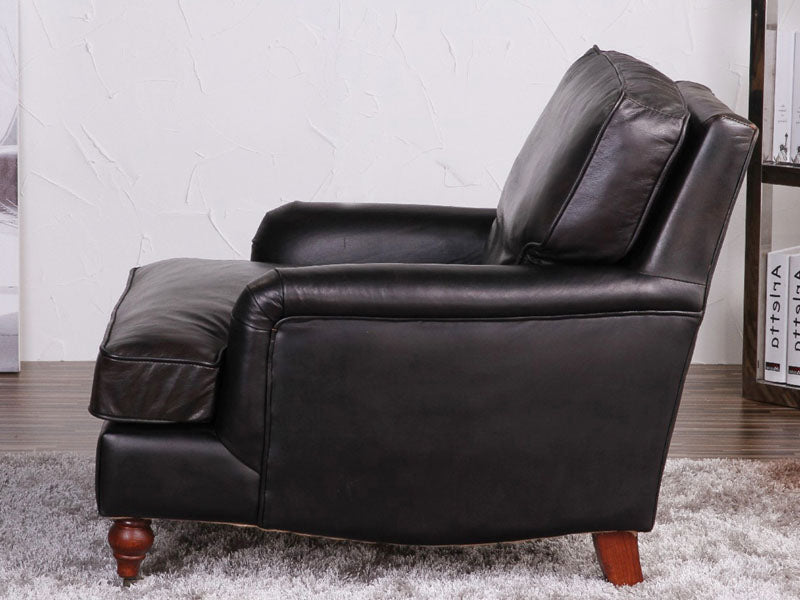 Vintage Leather Chaise Sofa - Image 3
