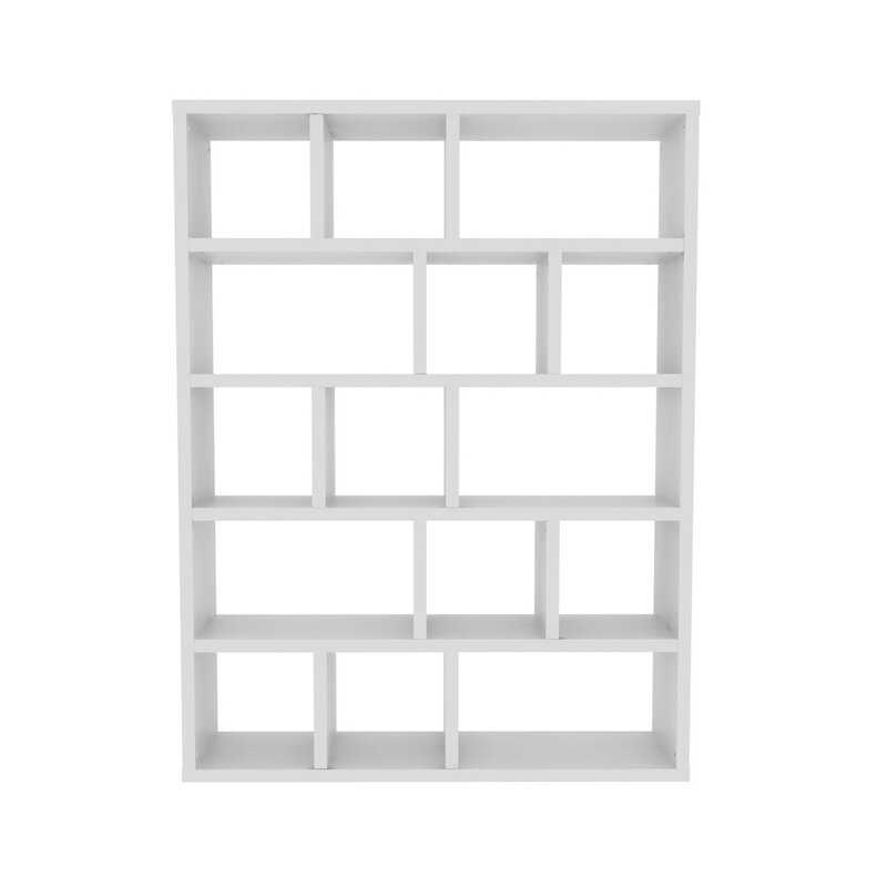 Pure White Archie Geometric Bookcase