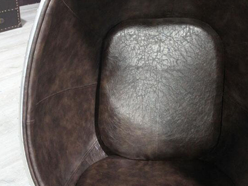 Vintage Leather Aviator Egg Pod Chair - Image 6