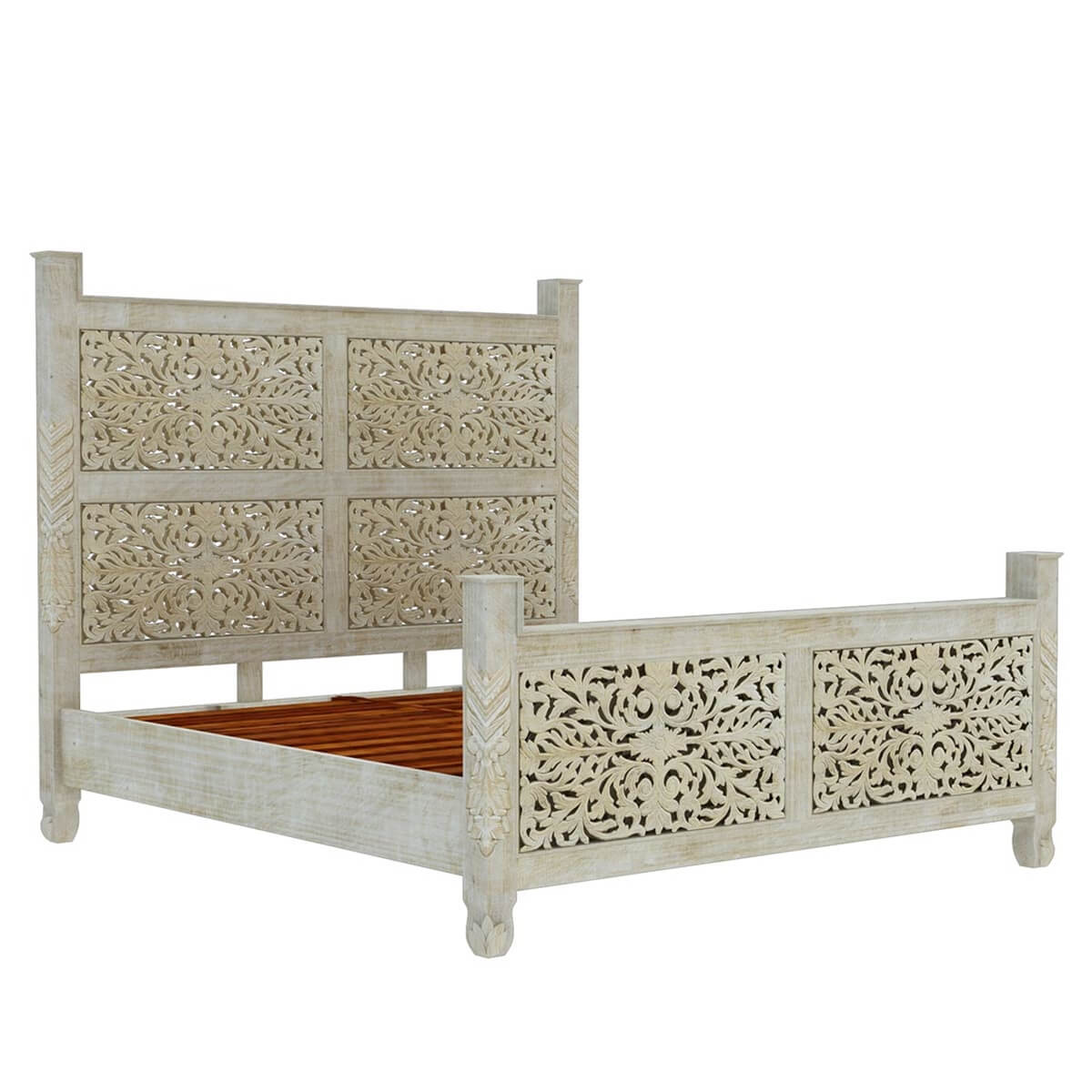Callahan Solid Wood Hand Carved Platform Bed - Image 4