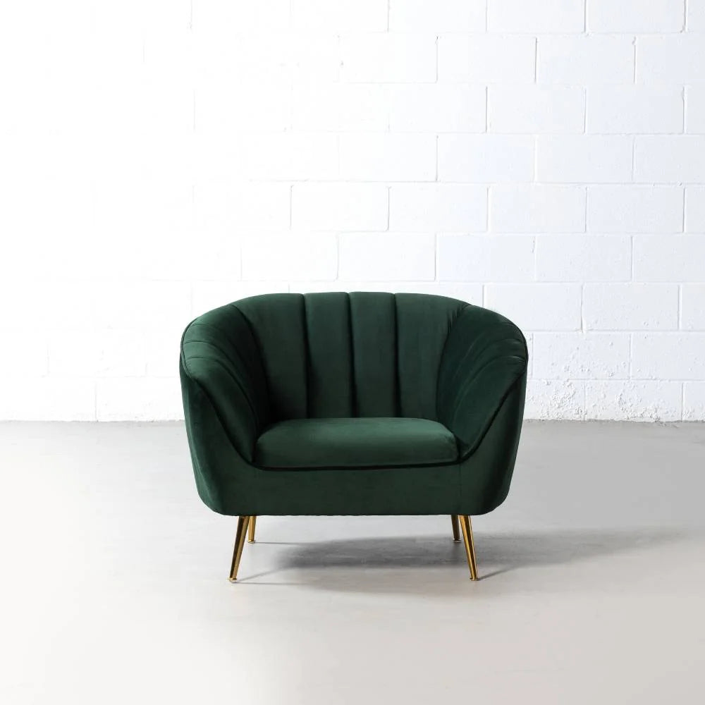 AUDREY - Green Velvet Chair - Image 2