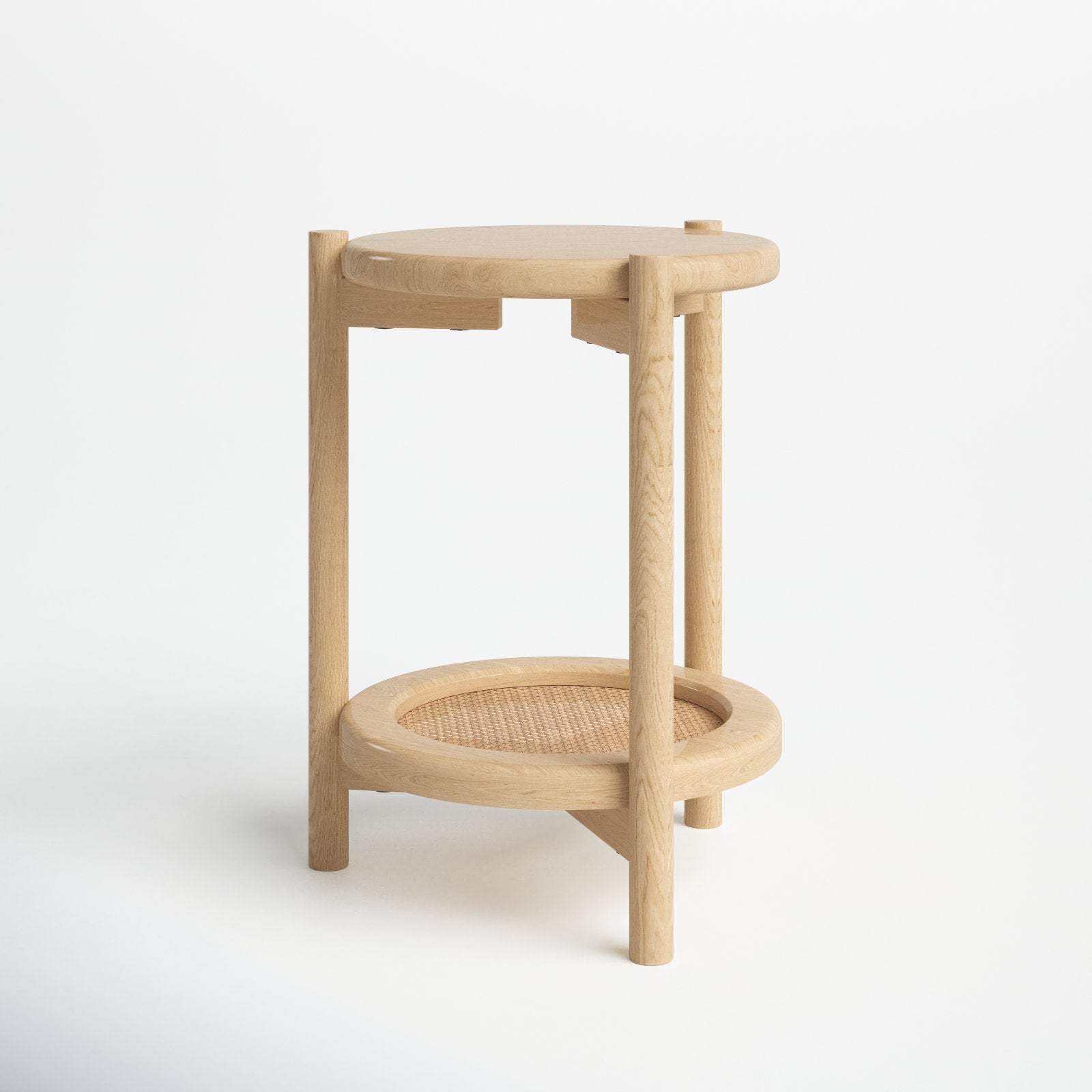 Jerry Natural Wood and Rattan End Table - Image 2