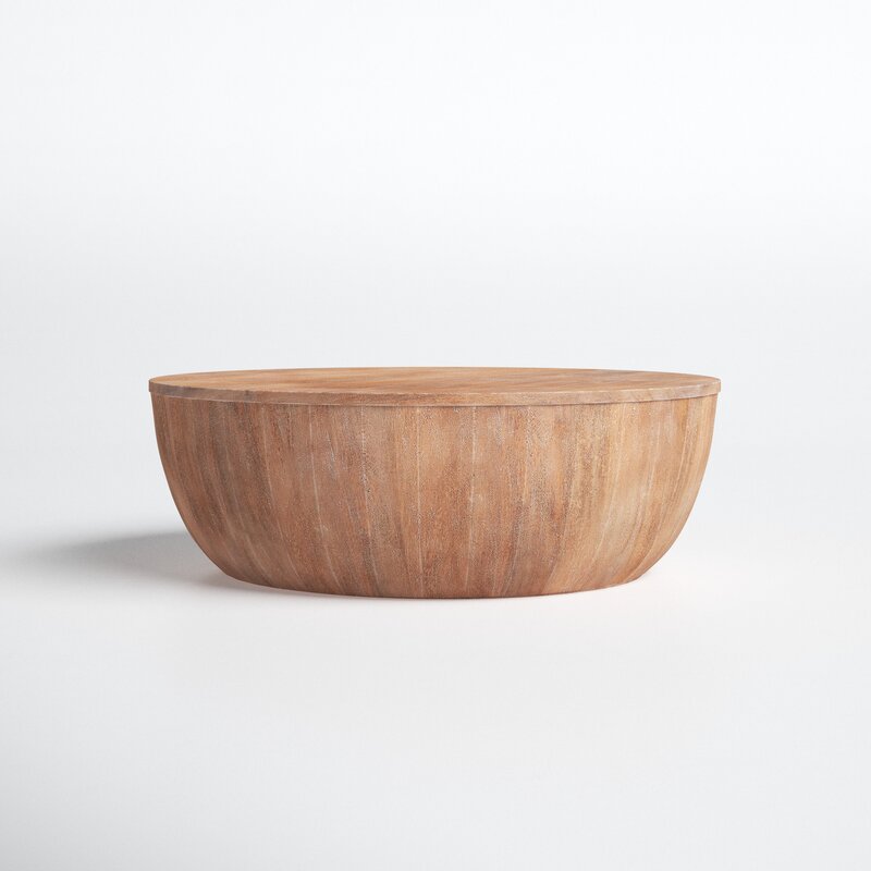 Emir Solid Wood Single Drum Coffee Table - Image 2