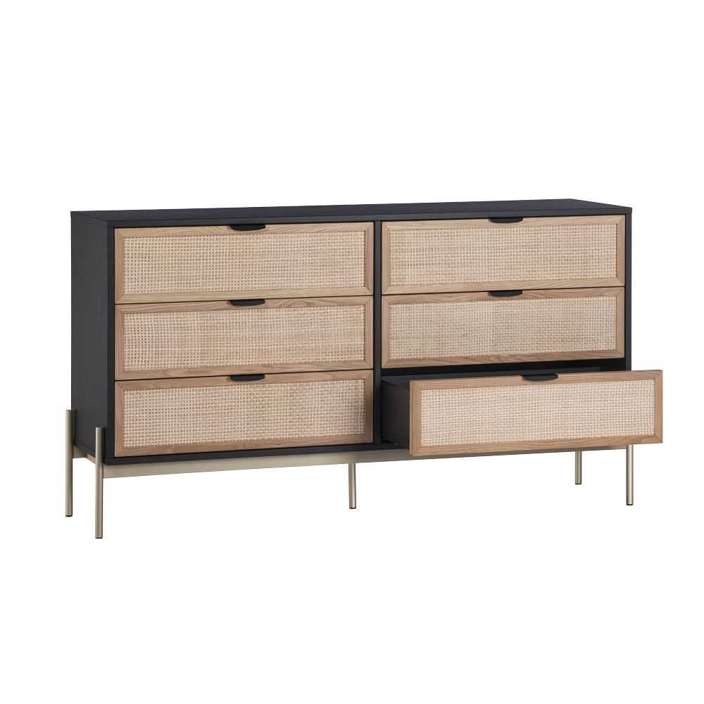 Cole Rattan & Wood 6-Drawer Dresser - Image 3