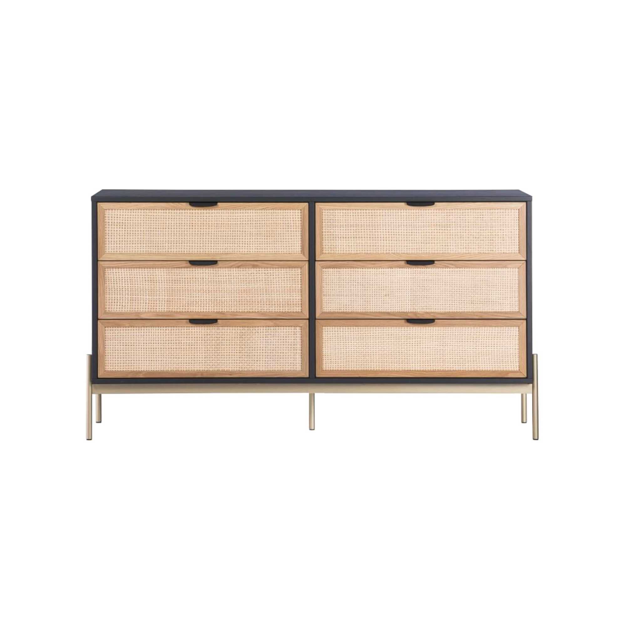 Cole Rattan & Wood 6-Drawer Dresser - Image 2