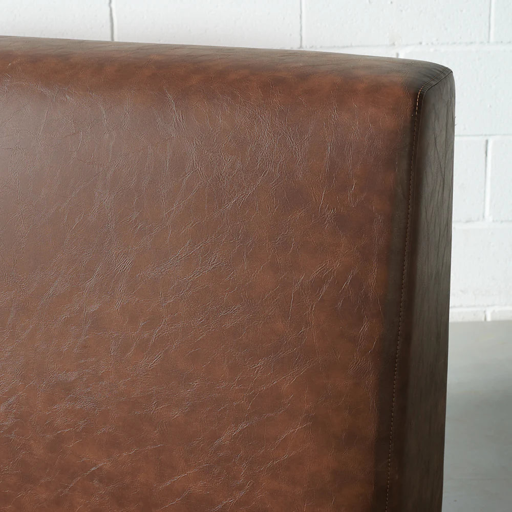 HARPER - Brown Vegan Leather Lift Up Storage Platform Bed - FINAL SALE - Image 7