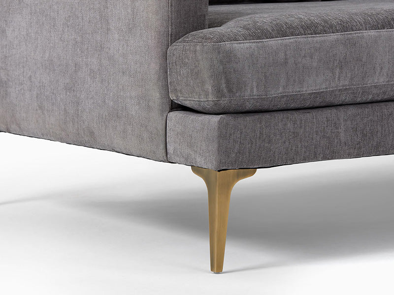 Andes 2-Piece Bumper Chaise Fabric Sectional Couch Sofa Marin Bumper Fabric Sectional Couch Sofa - Image 3