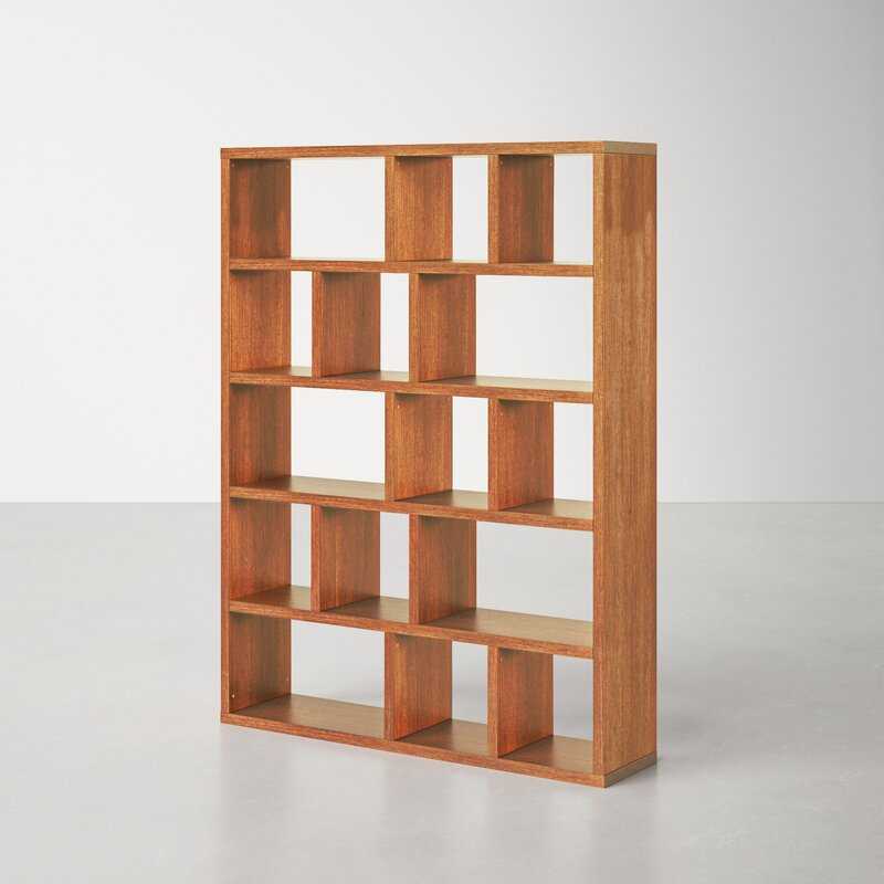 Walnut Archie Geometric Bookcase - Image 2
