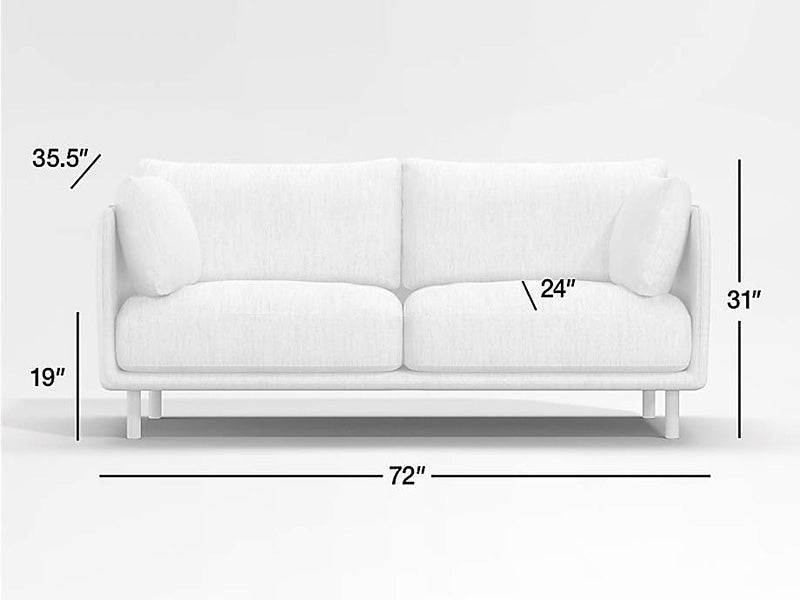 Andes 2-Piece Bumper Chaise Fabric Sectional Couch Sofa Marin Bumper Fabric Sectional                     Couch Sofa - Image 4