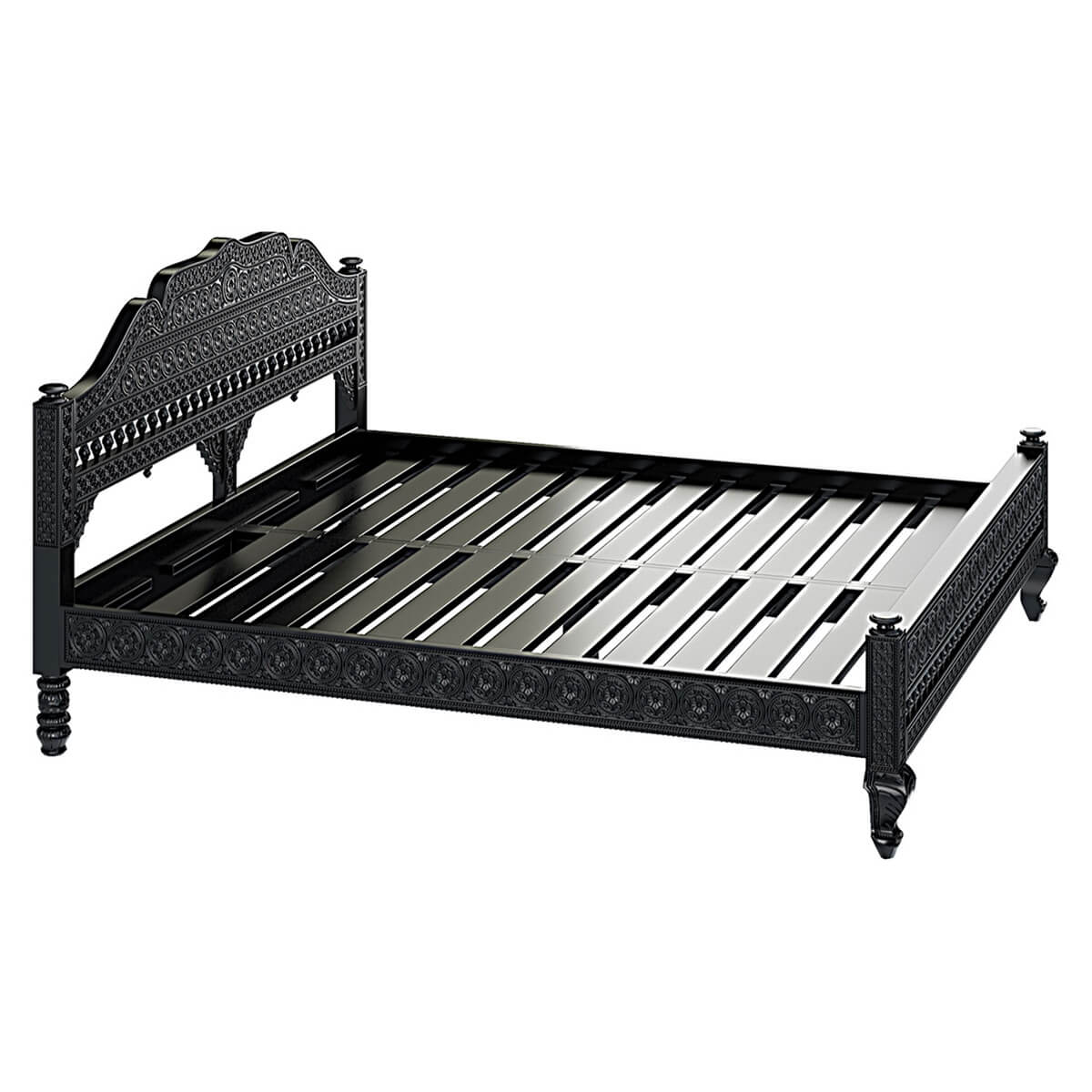 Trenton Solid Teak Wood Platform Bed - Image 4