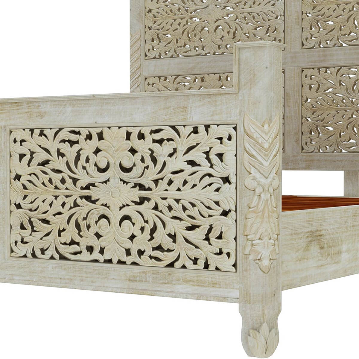 Callahan Solid Wood Hand Carved Platform Bed - Image 7