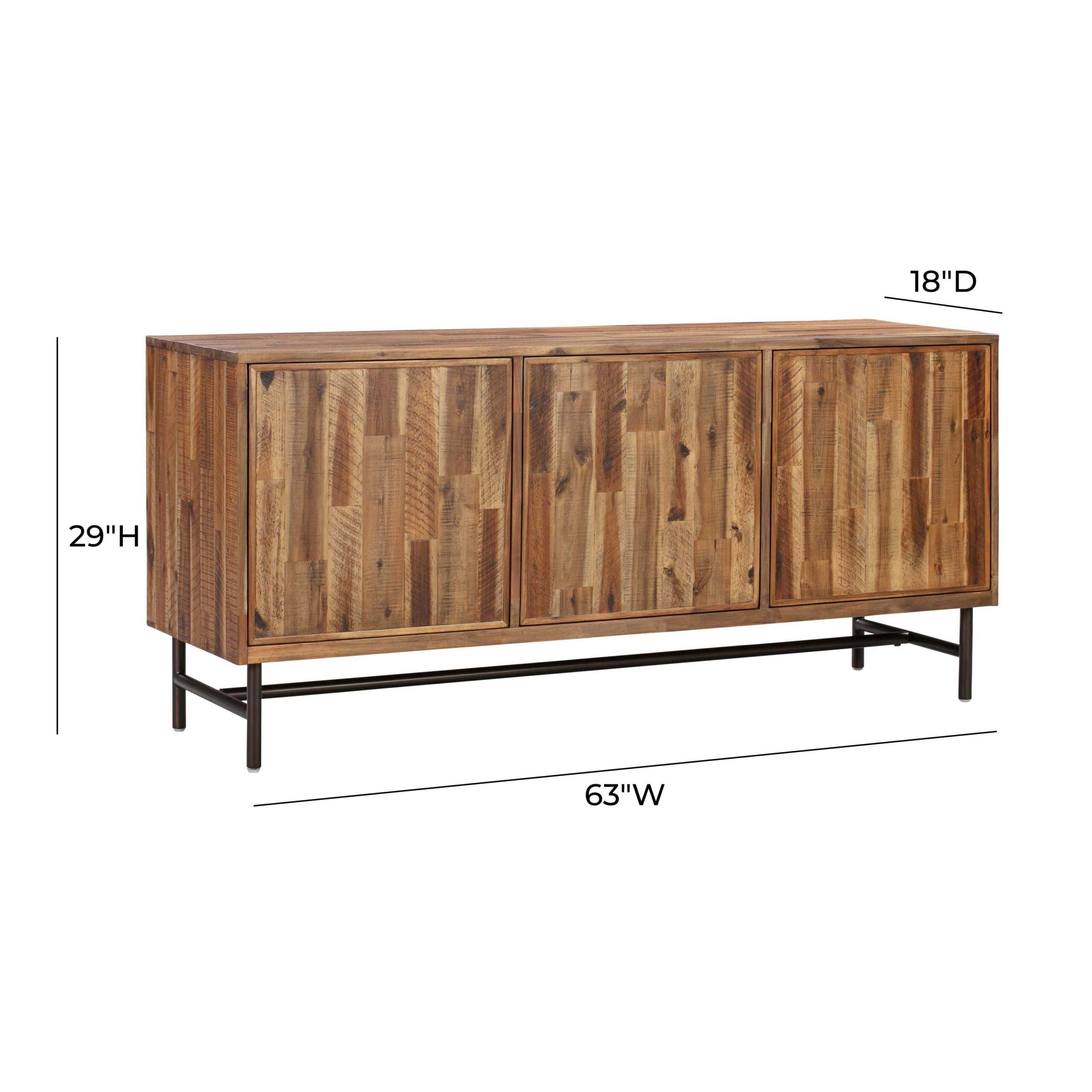 Steven Solid Acacia Wood Sideboard - Image 4
