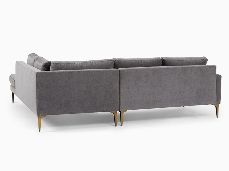 Andes 2-Piece Bumper Chaise Fabric Sectional Couch Sofa Marin Bumper Fabric Sectional Couch Sofa - Image 4