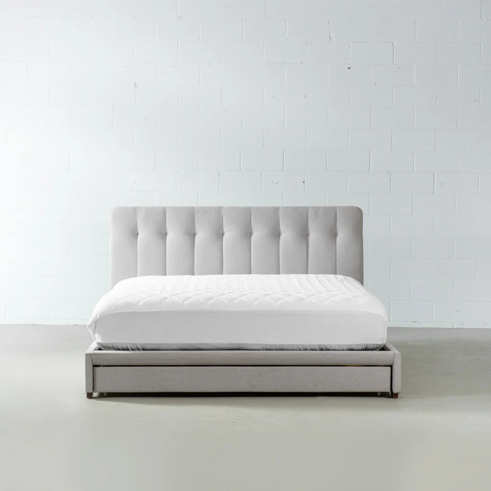 KUDROW - Grey Fabric Bed with Storage - Image 2