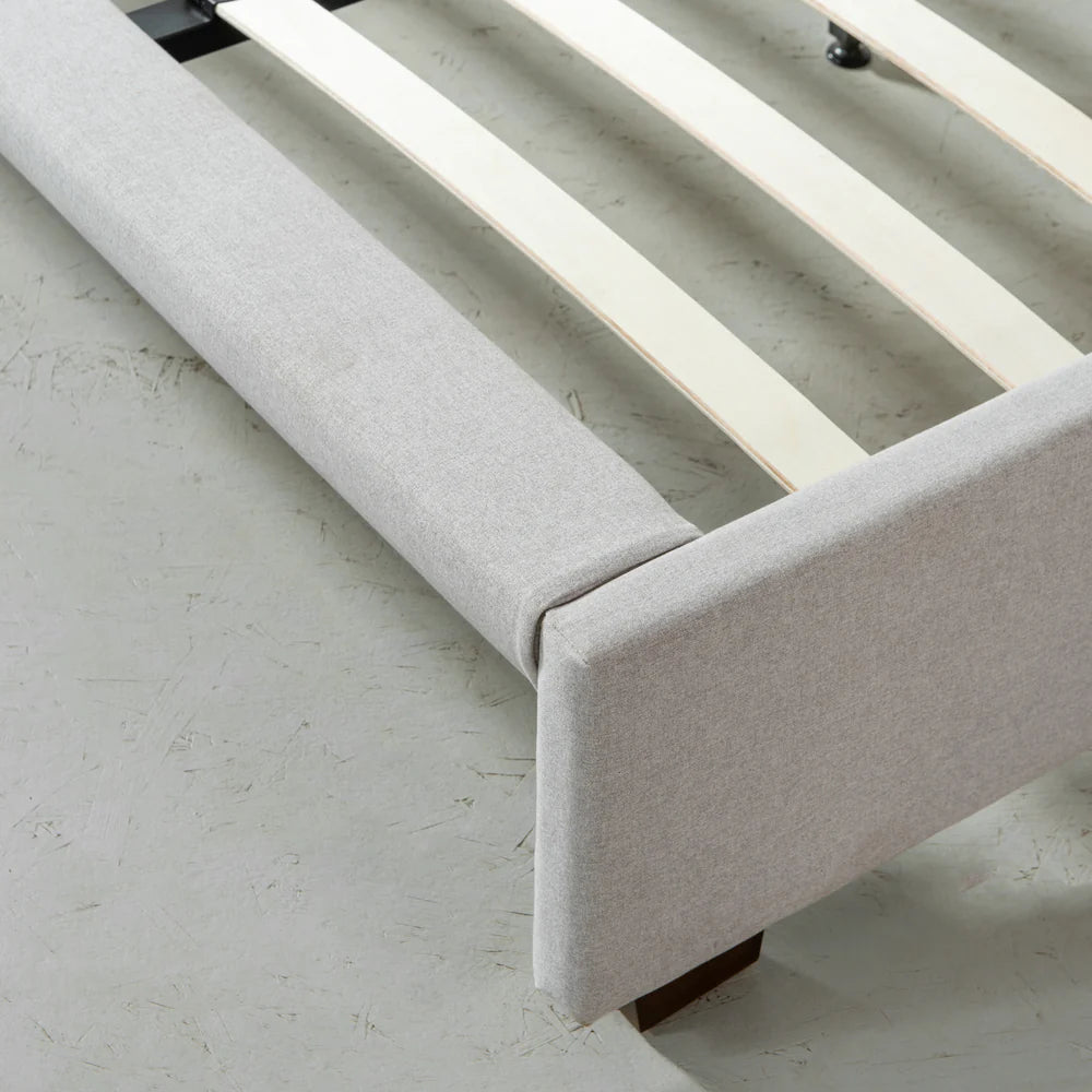 KUDROW - Grey Fabric Bed with Storage - Image 4