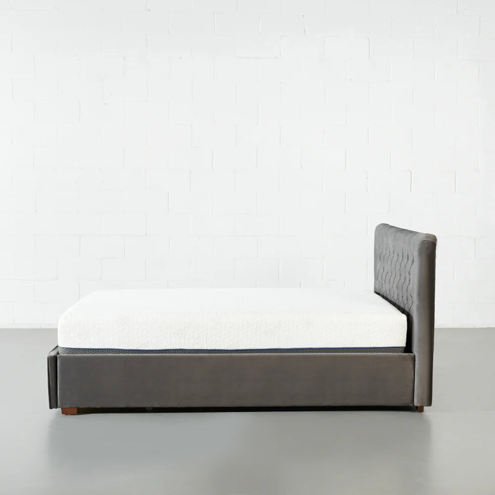 AMARA - Grey Fabric Bed with Storage - Image 3