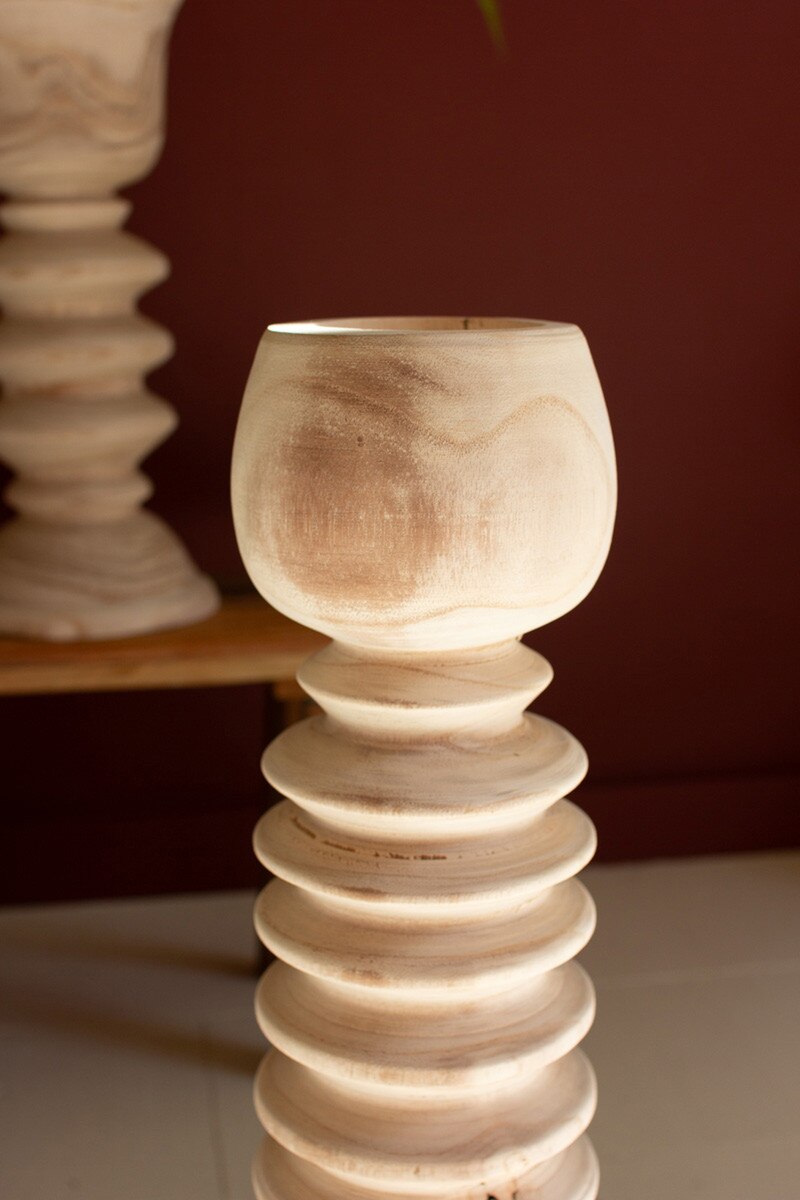 Set of 3 Turned Wood Towers with Cups - Image 4