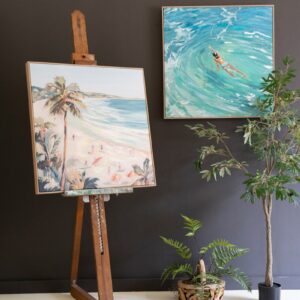 Framed Acrylic Swimmer Painting