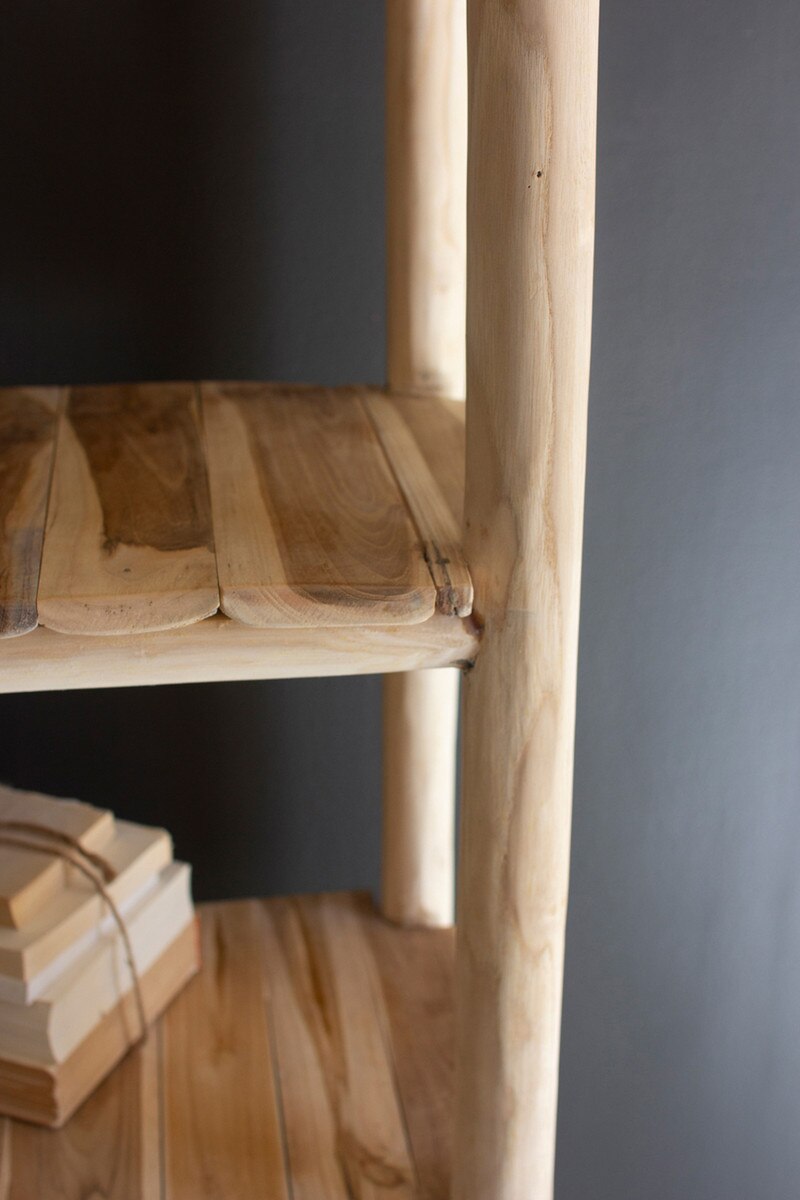 Five-Tiered Split Teakwood Display with Five Shelves - Image 3