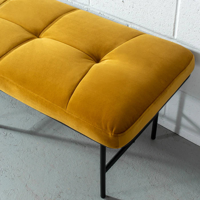 MILAN - Yellow Velvet Bench - Image 3