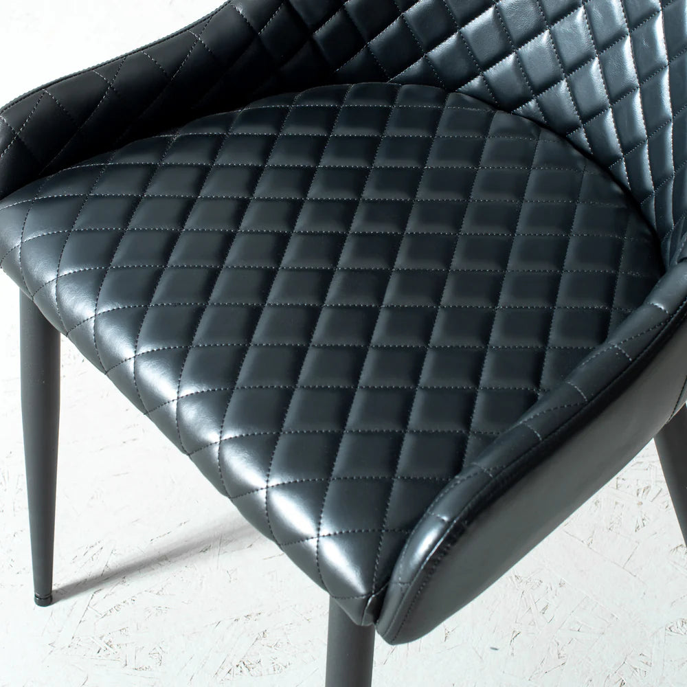 MATEO - Black Leather Chair - Image 2
