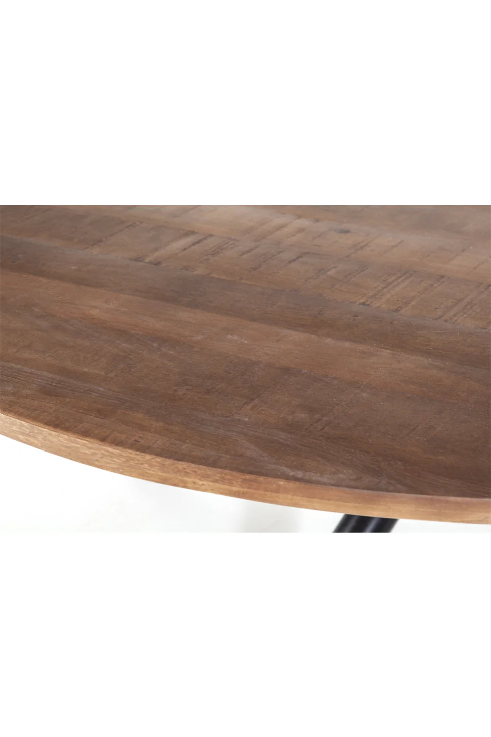 Rough Mango wood Round Dining Table Metal Base - Image 6