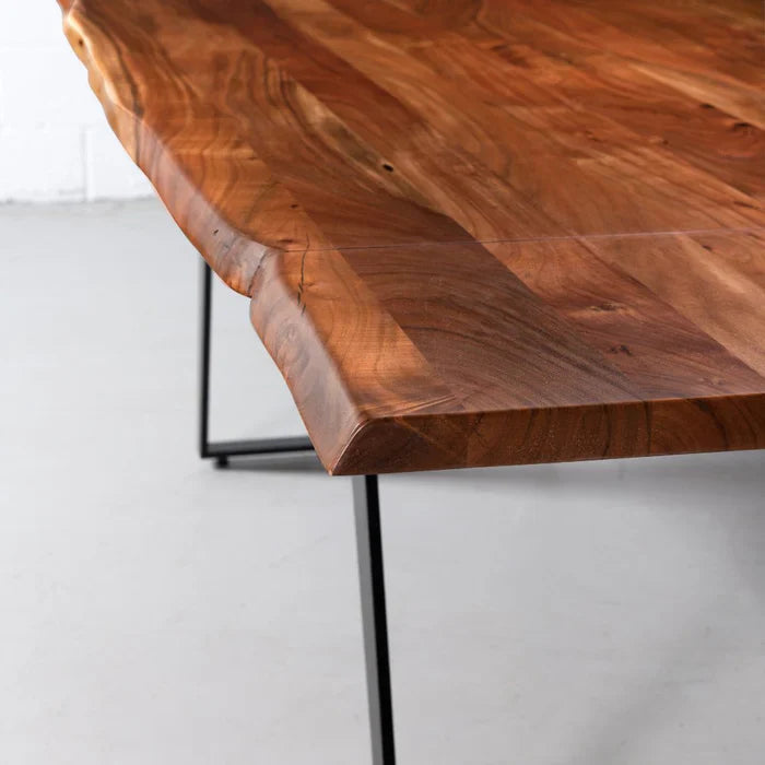 COLTON - Extendable Solid Acacia Wood Dining Table, 200 cm - 280 cm, NATURAL - Image 3
