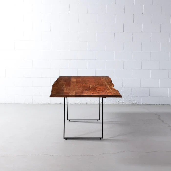 COLTON - Extendable Solid Acacia Wood Dining Table, 200 cm - 280 cm, NATURAL - Image 5
