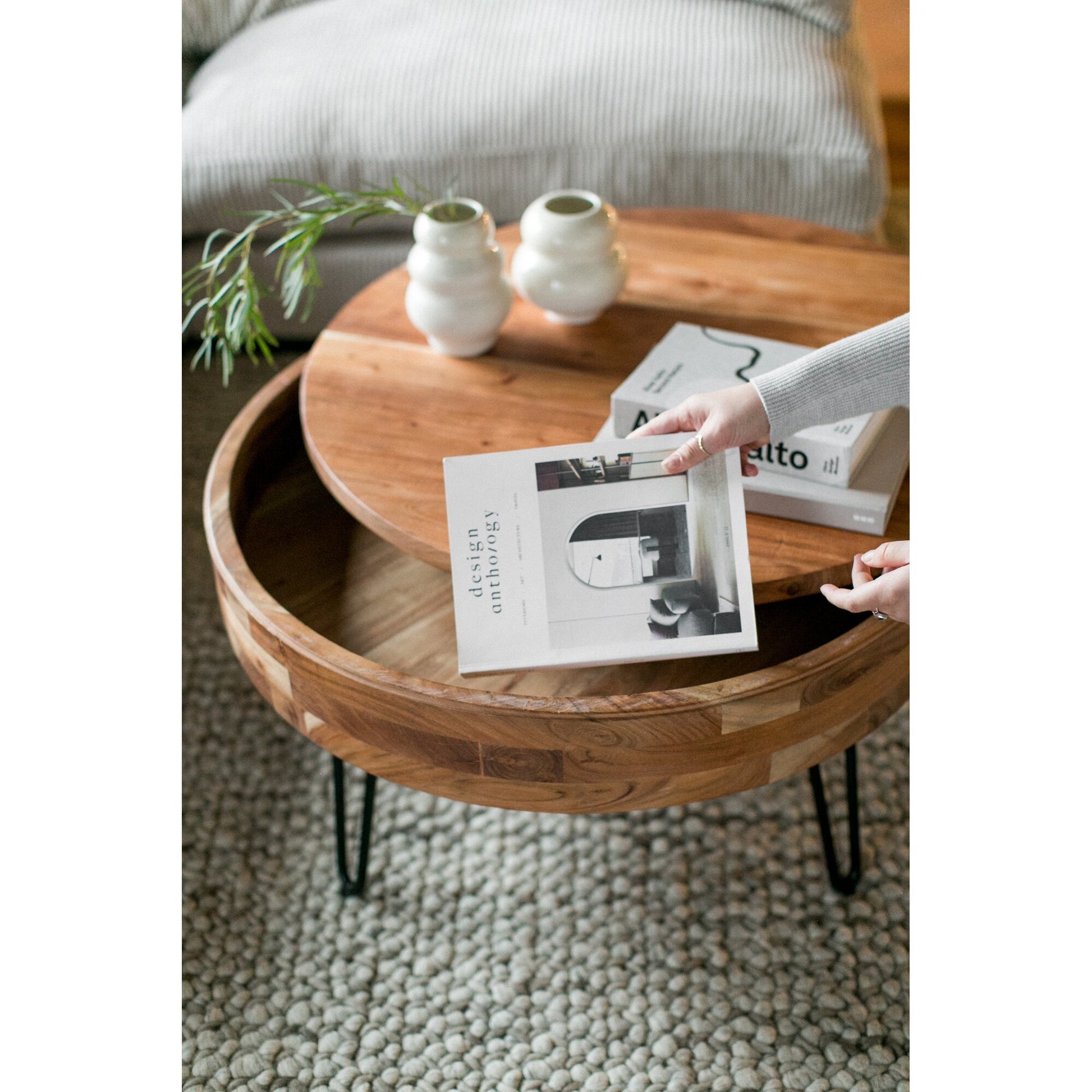 Keith Solid Wood Storage Coffee Table - Image 6