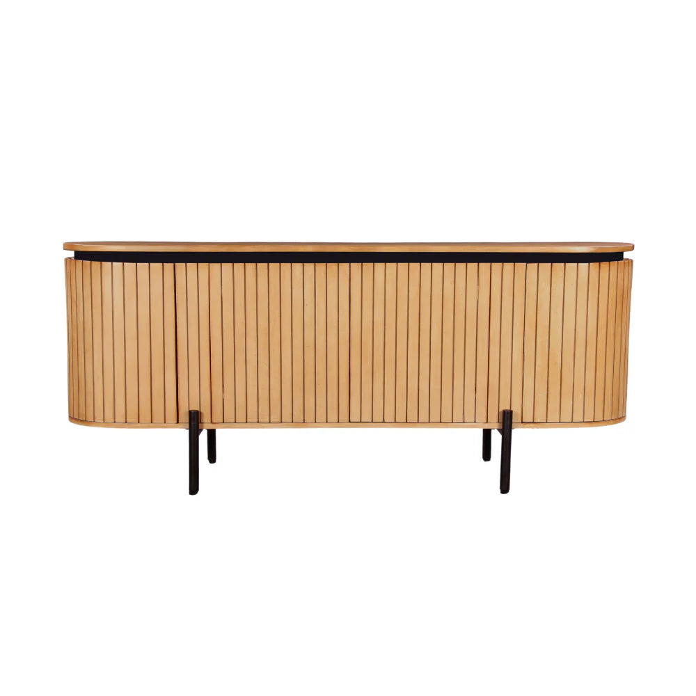 COPENHAGEN - Fluted Solid Mango Wood TV Unit - Image 2
