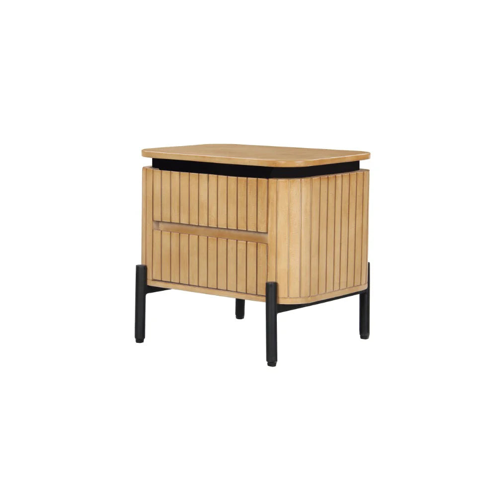 COPENHAGEN - Fluted Solid Mango Wood Night Stand - Image 2