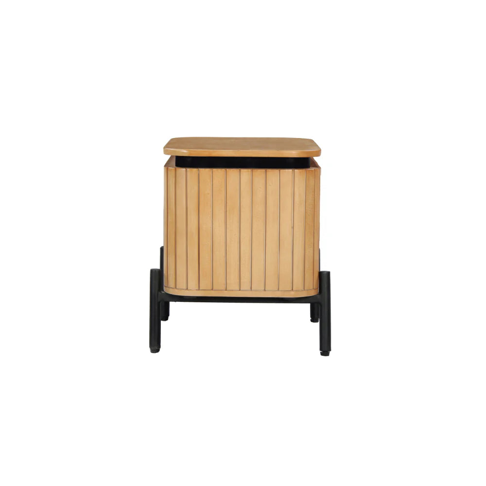 COPENHAGEN - Fluted Solid Mango Wood Night Stand - Image 5