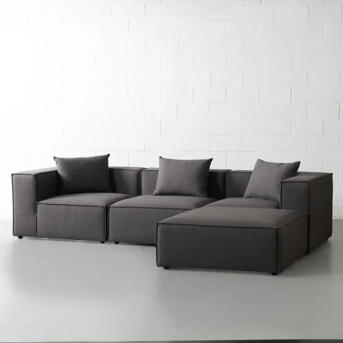 MASON - Dark Grey Fabric Modular Sectional (4 piece) - Image 2