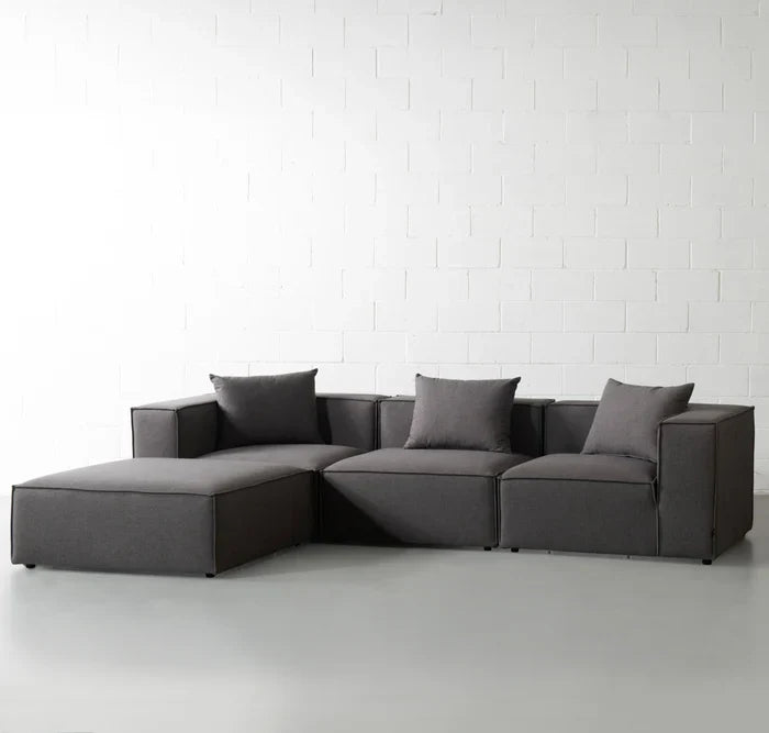 MASON - Dark Grey Fabric Modular Sectional (4 piece) - Image 3