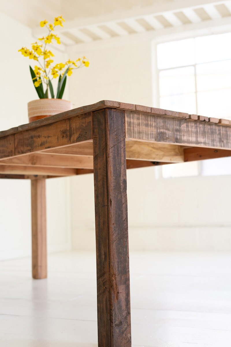 Recycled Truck Wood Dining Table - Image 4