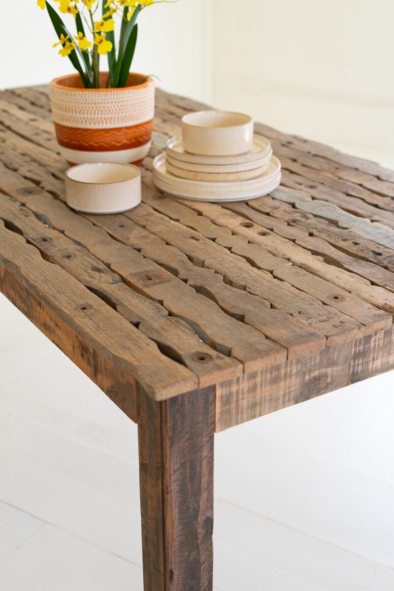 Recycled Truck Wood Dining Table - Image 3